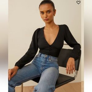 NWT Reformation Nell Top in Black